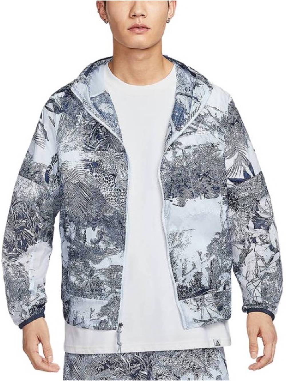 NWT $155 Nike ACG Cinder Cone Windproof Packable Jacket Blue White Men’s XL
